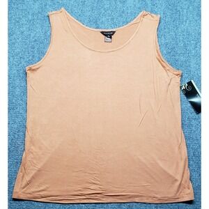 Multiples Tank Top Womens XL Sleeveless Clay Orange Casual Basic Stretch New